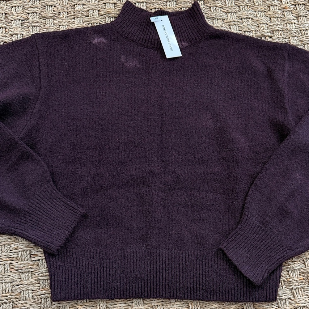 NAKD KNIT TURTLENECK SWEATER in PLUM
